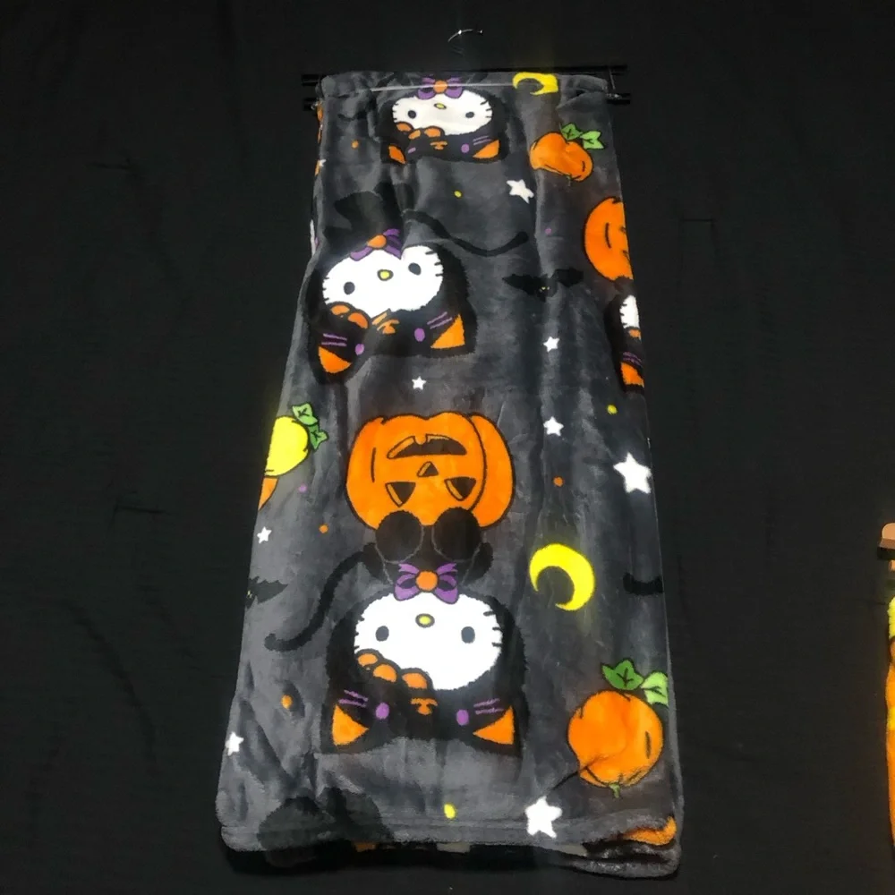 Sanrio Hello Kitty Halloween Cat Costume Plush Throw, 50in x 70in (127cm x 178cm